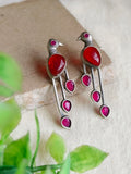 Silver Polish Peacock Monalisa Stud Earrings | AMOLA