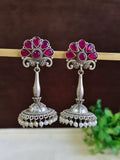 Antique Silver Pearl Jhumka Earrings | AMOLA