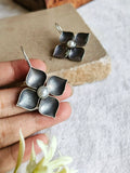 Oxidized Floral Pearl Drop Earrings | AMOLA