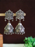 Antique Silver Plated Ethnic Jhumka Earrings | AMOLA