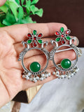 Antique Oxidised Floral Stud Earrings | AMOLA