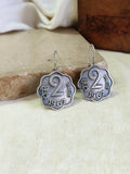 Antique Silver 2 Pesa Old Coin Hook Earrings | AMOLA