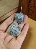 Antique Silver 2 Pesa Old Coin Hook Earrings | AMOLA