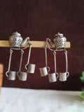Chai Kettle Oxidized Dangler Earrings | AMOLA