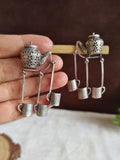 Chai Kettle Oxidized Dangler Earrings | AMOLA