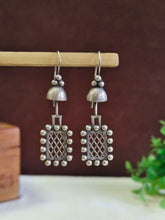 Silver Oxidized Hook Earrings | AMOLA