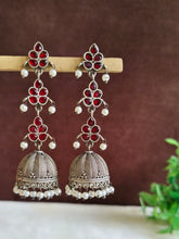 Antique Oxidised Pearl Drop Jhumka Earrings | AMOLA