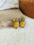 Antique Oxidized Monalisa Stone Studs | AMOLA