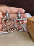 Antique Silver Plated Stud Earring with Ghungroo | AMOLA