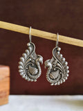 Intricate Silver oxidized Peacock Earrings AMOLA