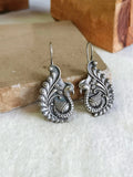 Intricate Silver oxidized Peacock Earrings AMOLA