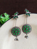 Elegant Silver Bird Dangler Earrings | AMOLA