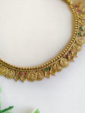 Traditional Laxmi Goddess Gold Coin Necklace Set | AMOLA