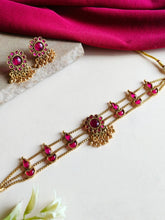 Gold Plated Gemstone Royal Choker Set | AMOLA