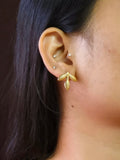 Golden Leaf Elegance Stud Earrings | AMOLA