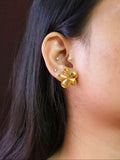 Golden Bloom Floral Stud Earrings | AMOLA