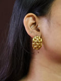 Gold Plated Texture Geometric Shaped Studs | AMOLA