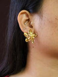 Golden Anti-Tarnish Blossom Floral Studs | AMOLA