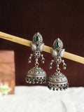 Antique Oxidized Floral Dome Jhumka Earring | AMOLA