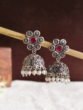 Vintage Silver Look Oxidised Jhumkas | AMOLA