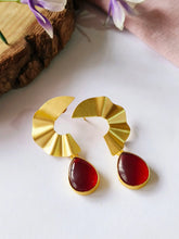 Golden Monalisa Stone Dangler Earrings | AMOLA