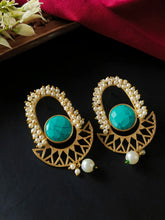 Golden Monalisa Stone Contemporary Earrings | AMOLA