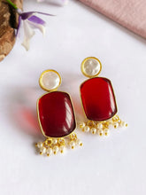 Golden Monalisa Pearl Drop Handmade Studs | AMOLA