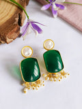 Golden Monalisa Pearl Drop Handmade Studs | AMOLA