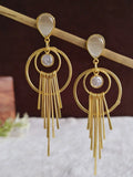 Golden Monalisa Stone Chic Dangler Earrings | AMOLA