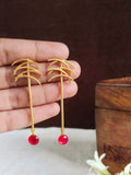 Gold-Plated Aqua Blue Matte Stone Earrings | AMOLA