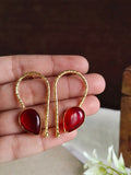 Gold-Plated Monalisa Gemstone Chic Studs | AMOLA