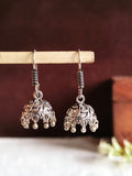 German silver Dome Jhumka Earrings | AMOLA