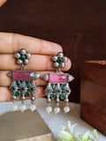 Antique Oxidised Meenakari Earrings | AMOLA