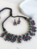 Oxidised Silver Look-Alike Necklace Set Perfect for Navratri Wear | AMOLA