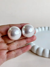 Classic Big White Pearl Stud Earrings | AMOLA