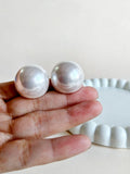 Classic Big White Pearl Stud Earrings | AMOLA