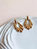 Layered Teardrop Anti-Tarnish Gold Drop Earrings | AMOLA