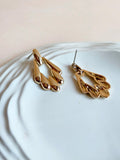 Layered Teardrop Anti-Tarnish Gold Drop Earrings | AMOLA