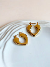 Gold Plated Contemporary Heart Hoop Earrings | AMOLA