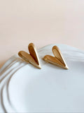 Anti-Tarnish Gold Heart Stud Earrings | AMOLA