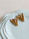 Anti-Tarnish Gold Heart Stud Earrings | AMOLA