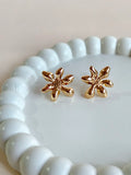 Golden Floral Stainless Steel Studs | AMOLA