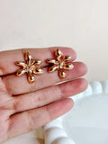 Golden Floral Stainless Steel Studs | AMOLA