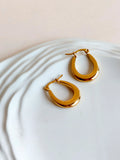 Gold Plated U-shaped Chunky Stainless Steel Hoop | AMOLA