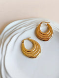 Golden Minimalist U-Shaped Hoop Earrings | AMOLA