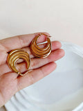 Golden Minimalist U-Shaped Hoop Earrings | AMOLA