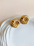 Gold Plated Geometric Thread Stud Earrings | AMOLA
