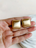 Matte Gold Square Statement Stud Earrings | AMOLA