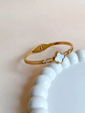 Golden Mother Pearl Clover Openable Kada | AMOLA