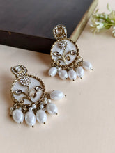 Kundan Pearl Chandelier Golden Dangler Earrings | AMOLA